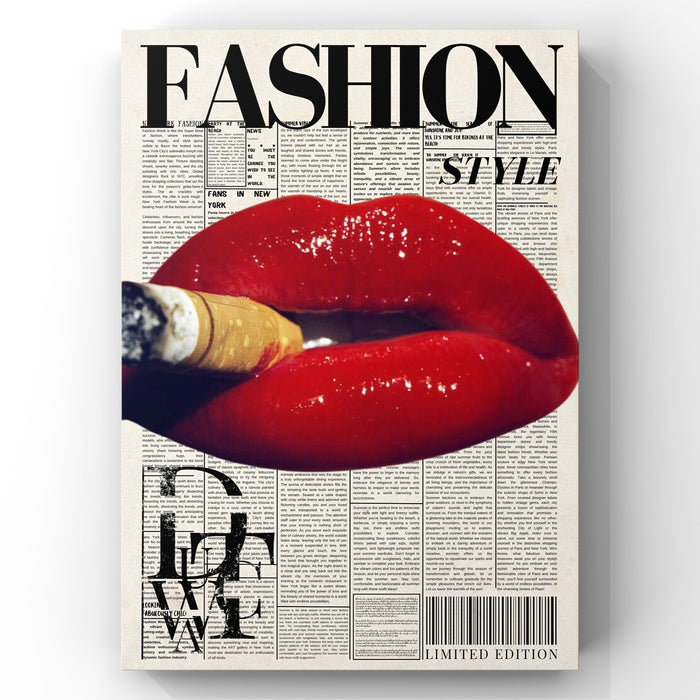 Fashion Magazine Red Lips Poster