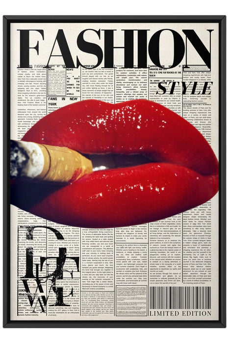 Fashion Magazine Red Lips Poster