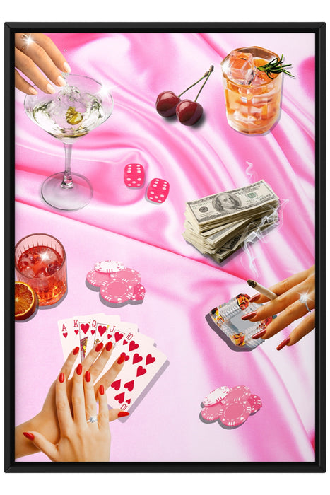 Pink Poker Poster Girly Decor