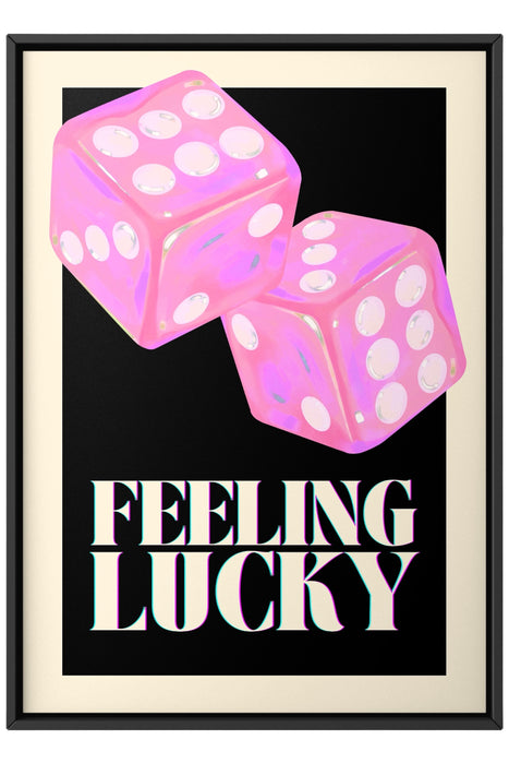 Pink Dice Print Feeling Lucky