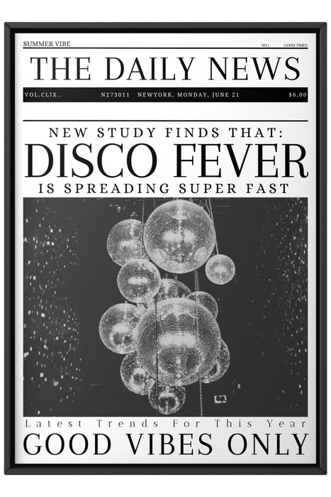 Disco Newspaper Print Good Vibes