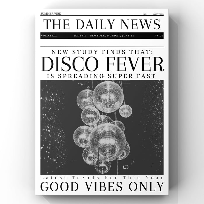 Disco Newspaper Print Good Vibes