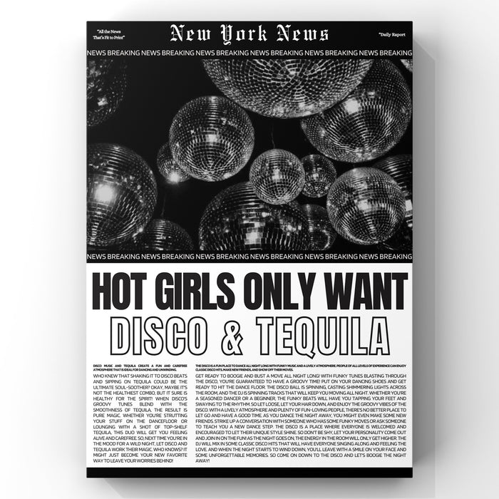 Disco Tequila Poster Newspaper